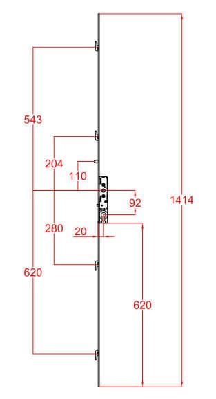 YALE INLINE SLIDING 4 HOOK LOCK