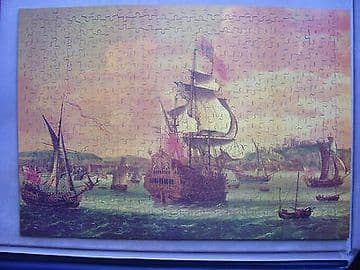 Charles 2 on Board a Two Decker Man o' War 500 WOODEN Piece Jigsaw Puzzle