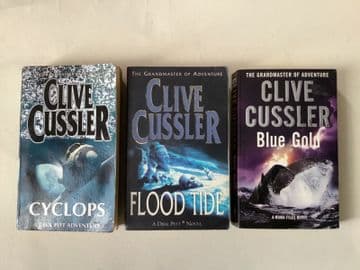 Clive Cussler Book Bundle: Flood Tide, Blue Gold, Cyclops (Paperbacks)