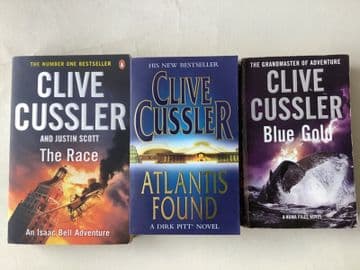 Clive Cussler Book Bundle: The Race, Blue Gold, Atlantis Found (Paperbacks)