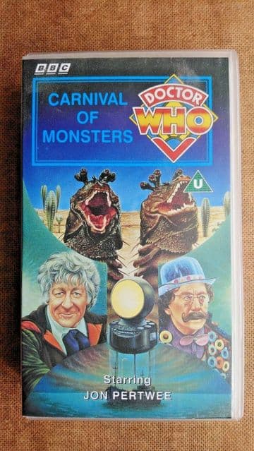 Doctor Who - Carnival Of Monsters (VHS, 1995 )- John Pertwee, Inc 3 RARE CARDS