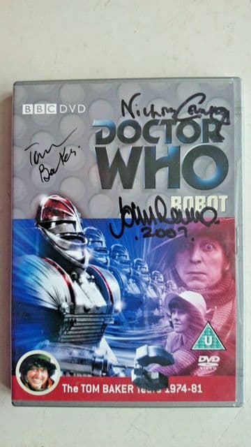 Doctor Who Robot (DVD 2007) - Tom Baker, 3 x Autographed Inlay