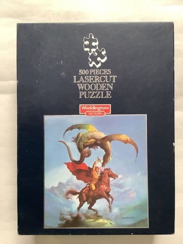 Flying Serpent, by Boris Vallejo, 500 WOODEN Piece Jigsaw  (Waddingtons 1989)