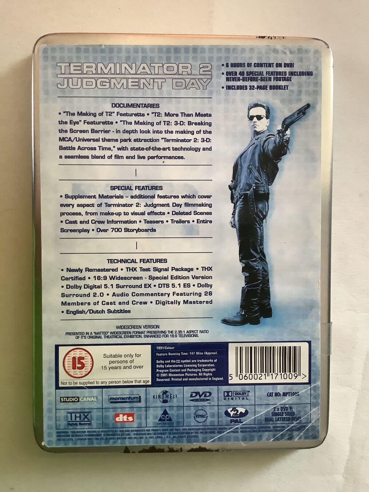 Terminator 8 x DVD Collection Bundle Including Rare Tin Box Set
