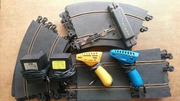 VINTAGE Collection of SCALEXTRIC Track, Controllers and Power Packs and leaflets