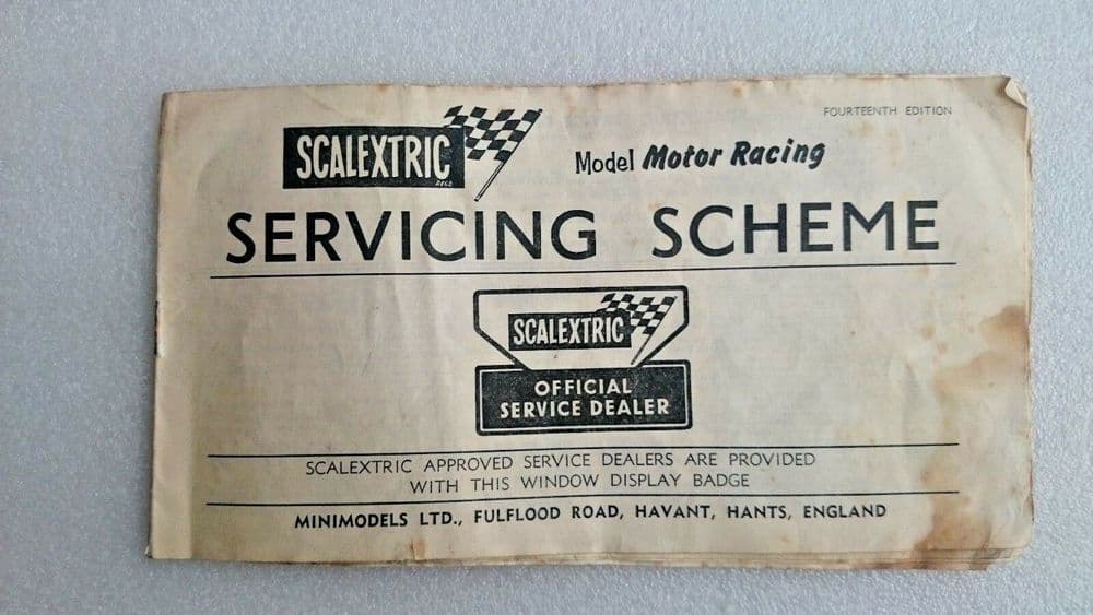 VINTAGE SCALEXTRIC Model Motor Racing Booklet SERVICE DEALER SCHEME 1960s