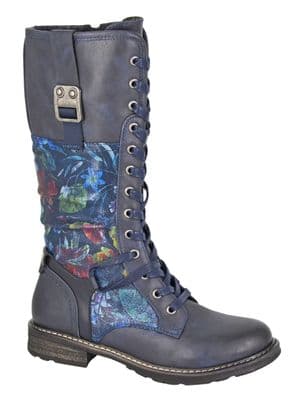 `ABELA´  High Leg Inside Zip Lace Up Boots NAVY