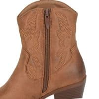 `BERTILLA´  Western Cowgirl Ankle Boot with Zip  TAN