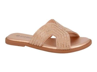 'CELINA' Ladies Jewelled Mule Sandal  GOLD
