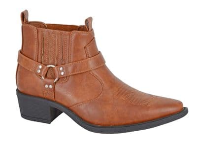 'EASTWOOD' Men's  Cowboy Boots with a Cuban Heel TAN