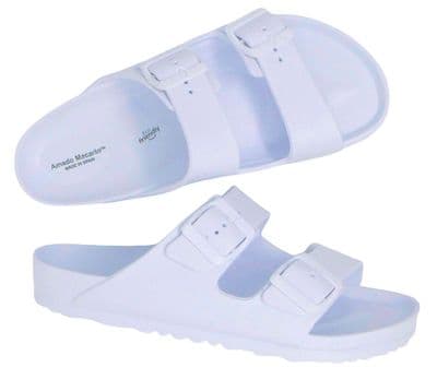 'Evaplan' Quality Eco Friendly Twin Strap EVA Sandal 'Made in Spain' White