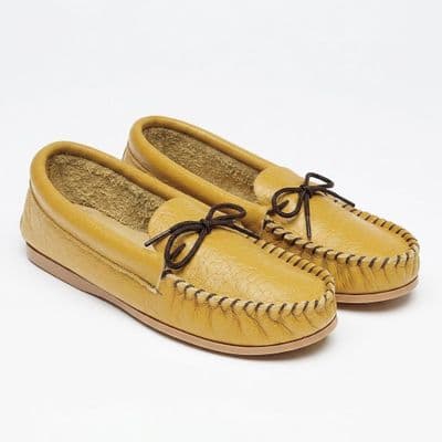 'GORDON' Men's  Leather Moccasins with Hard Wearing PVC Sole TAN