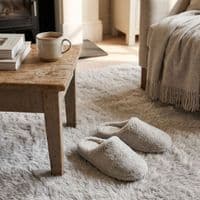 'Heidi' Ladies Faux Sheepskin Luxury Mule Slippers NATURAL