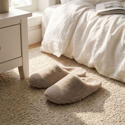 'Heidi' Ladies Faux Sheepskin Luxury Mule Slippers NATURAL