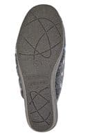 'JOSEPHINE' Ladies  Embroidered Wedge Heel Mule  Slippers  GREY FLORAL