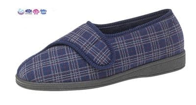 'JULIAN ll'  Touch Fastening Nylon Slippers NAVY