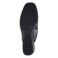 'PRIVA' Ladies Brocade Mule Slippers BLACK/SILVER