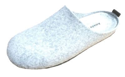'RELAX' Ladies Rubber Soled  Openback Slippers Light Grey