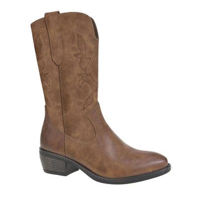 `WANDA´  Western Cowgirl Boot with Zip  TAN