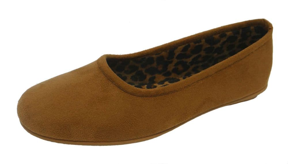 Amado Macario Ballerina Slippers with Rubber Sole TAN