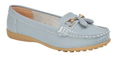 Boulevard L748 FullerFitting Tassle Loafer BABY BLUE