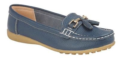 Boulevard L748 FullerFitting Tassle Loafer NAVY