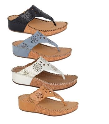 Cipriata 'CORINA'  Touch Fastening Toe Post Wedge Sandal