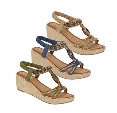Cipriata 'GIOELA'  Jewelled Elasticated Sling Back Platform Sandal