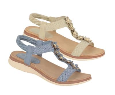 Cipriata  'LIANA'  Interlaced Floral Elasticated Sling Back Sandal