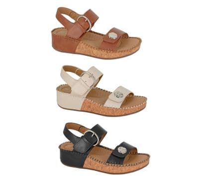 Cipriata  'MIRIAN'  Twin Touch Fastening Halter Back Wedge Sandal