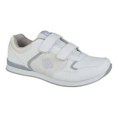 Dek  `DRIVE´ Men's PU/Textile Touch Fastening Trainer-Style Bowling Shoe  WHITE
