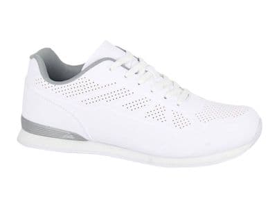 Dek `PENALTY´ Men's Superlite Lace Up Bowling Shoe WHITE/GREY