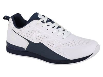 Dek  'PLANT'  Men's Lace Up Bowling Shoe WHITE/NAVY