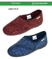 Dunlop Bluebell  Floral Print Touch and Close Slippers NAVY BLUE