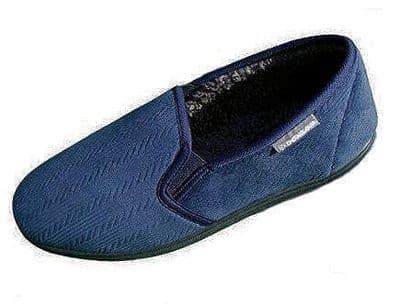Dunlop Mens Famous LANCE III Thermal Lined Slippers with Elasticated Gussets NAVY