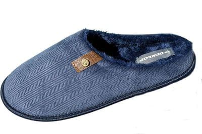 DUNLOP MS176 'DAVID' Men's Mule Slippers Thermal lining and Rubber sole NAVY