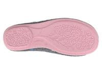 GRACIE Ladies  Multi Knitted Flower Slippers GREY