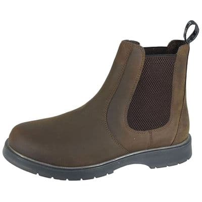 Grafters , M186 Men's Gusset Chelsea Boots BROWN Waxy Leather
