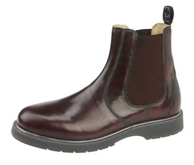 Grafters , M186 Men's Gusset Chelsea Boots BURGUNDY Hi-Shine Leather