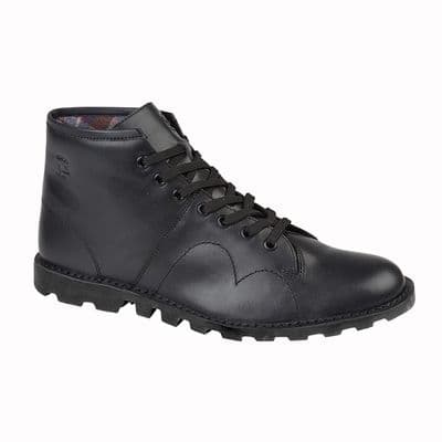 Grafters Original Leather Monkey Boots BLACK