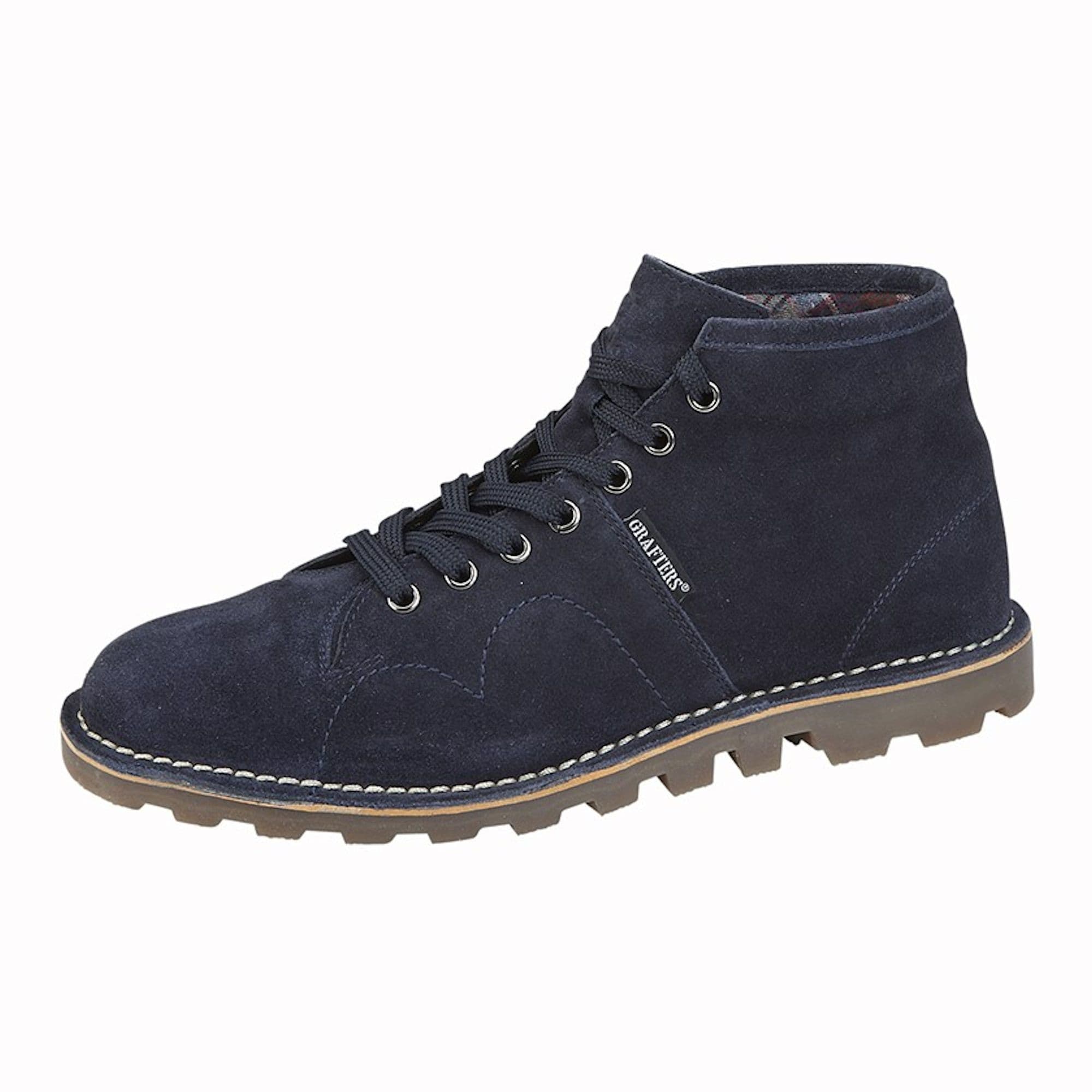 Grafters Original Suede Leather Monkey Boots NAVY