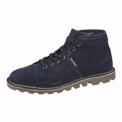Grafters Original  Suede Leather Monkey Boots NAVY