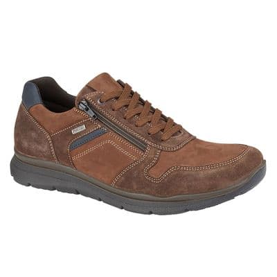 IMAC M025 Mens Zip & 6 Eyelet Lace-up Outdoor Leisure Shoe BROWN NUBUCK
