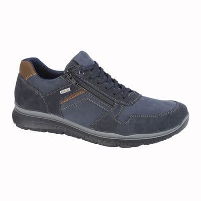 IMAC M025 Mens Zip & 6 Eyelet Lace-up Outdoor Leisure Shoe NAVY NUBUCK