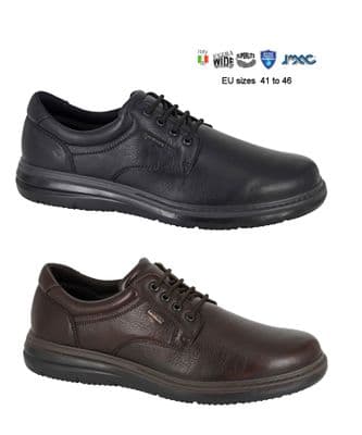 IMAC M524 Men's Wider Fitting Softie Leather Lace Up Shoe BLACK and BROWN