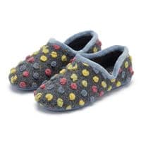 JADE Ladies Dotted Knitted Textile Full Slippers BLUE