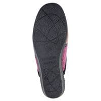 KIMBERLY' Ladies  Flower Trim Wedge Heel Mule  Slippers  BLACK MULTI