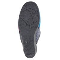 KIMBERLY' Ladies  Flower Trim Wedge Heel Mule  Slippers  GREY MULTI