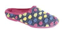 Ladies 'AMY' Dotted Mule Slippers FUCHSIA