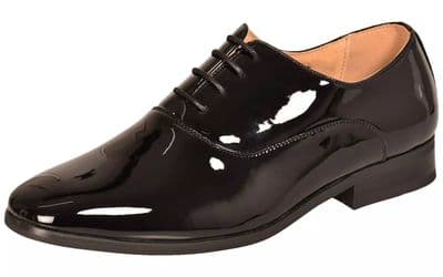 M710 Mens Black Patent Oxford Shoes Office, Wedding, Party